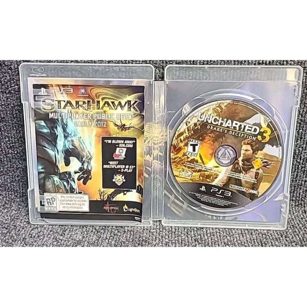 PS3 Uncharted 3: Drake's Deception (Sony PlayStation 3, 2011) No Manual Tested
